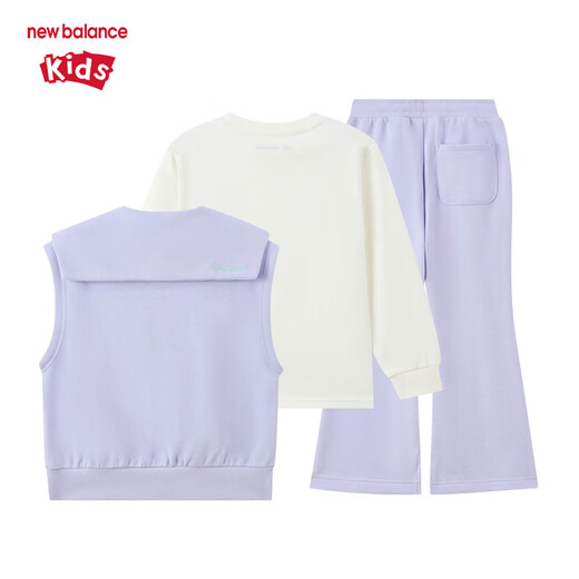 New Balance NB Kinderkleidung Mädchen 25 Jahre Frühling und Herbst Neue T-Shirt-Weste Hose Set ND2PF14122 [NEIN] Hellpurple 150