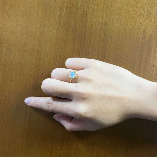 Changju Seiko s925 silver thick layer 18k gold inlaid opal set pendant/ring/earrings with identification certificate pendant