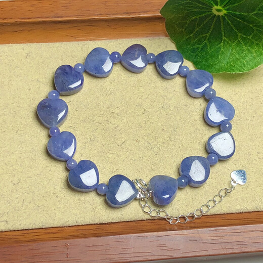 Chihuan Tanzania Natural Tanzanite Love Bracelet Women's Ocean Heart Natural Purple Blue Crystal Bracelet Jewelry Gift 6mm