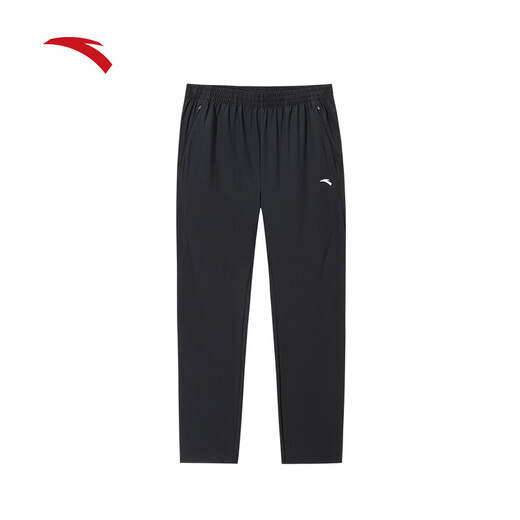 ANTA Ice Silk Sun Protection Pants丨Sweatpants Men's Autumn Breathable Straight Pants Running Casual Pants Loose Flat Mouth Basic Black 7509-3 XL