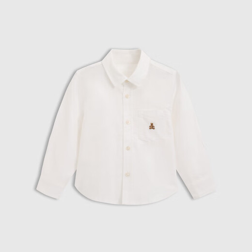 Gapu same style for both big and small children, boys and girls spring pure cotton long-sleeved shirt children's wear 675835 white 120 cm (6-7 years old) Asian size