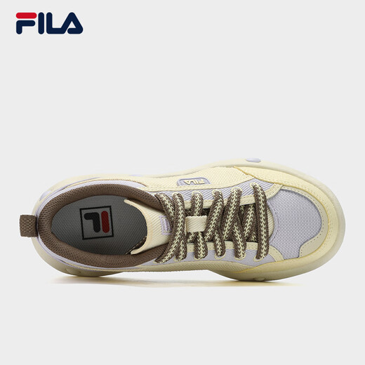 Fila Shoes Official Women's Cookies EC Retro Canvas Zapatos 2025 Summer Nuevos zapatos de galleta zapatos casuales crema espesa amarillo/lanxu púrpura-do 40