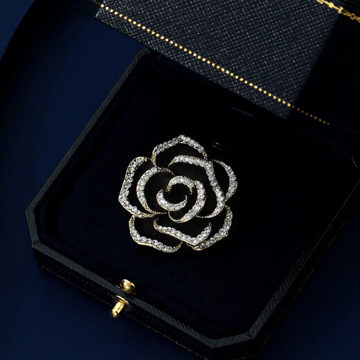 Violet flower brooch high-end women's exquisite black rose corsage New Year's Day new trendy pin New Year's gift black 1