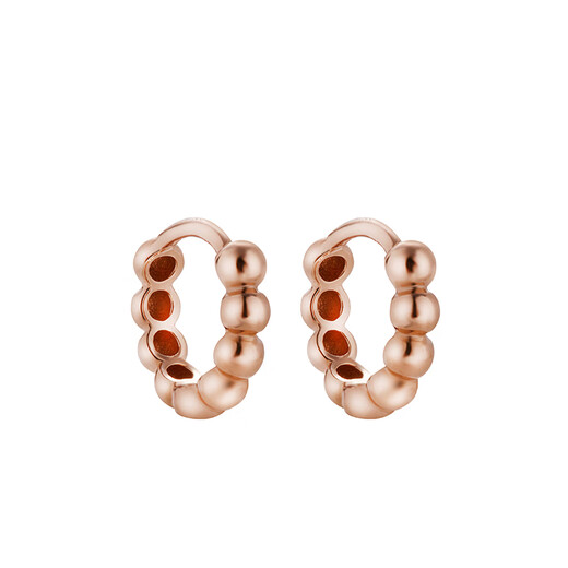 Tanhai 18K Rose Gold Ear Bone Ring K Gold Earrings Earrings Mini Small Earrings Smooth Roller Ball Fashion 18K Rose Gold Single 6MM