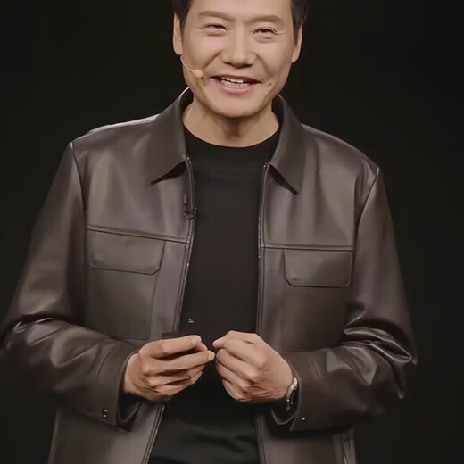 VHY雷军同款皮衣外套海宁真皮皮衣男士绵羊皮夹克薄款雷总发布会同款 黑色 （雷总发布会同款） XL （175尺码）