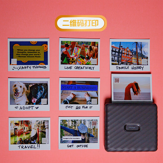 INSTAX Fuji instax Link WIDE Polaroid mobile phone photo printer smoke gray student home wide double pack photo paper set