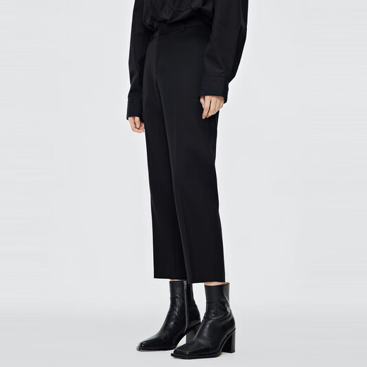 Jiangnan Buyi (JNBY) Suit Pants for Women Loose Comfortable Simple Commuter Straight Black Pants 5M8E11150 001/Black L