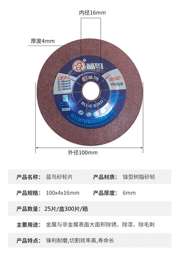 Wen Yijia customized 100 angle grinding discs 125 polishing discs 180 angle grinder grinding discs 150 resin grinding wheel metal polishing discs 100*4*16 one piece 300 pieces Jiangsu, Zhejiang, Shanghai and Anhui