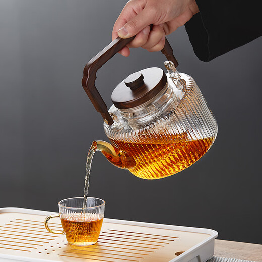 Mesni steaming integrated teapot glass tea brewing teapot steaming teapot lifting beam teapot Kung Fu tea set