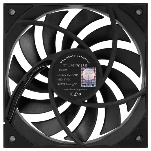 利民（Thermalright）TL-H12015B TL-H12015 15mm厚度性能均衡薄扇三相六极马达12cm机箱风扇 TL-H12015B 黑色单只装【15mm厚度】