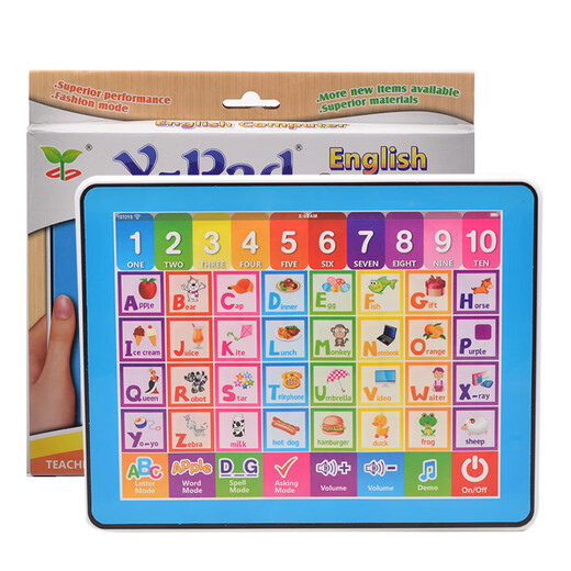 Inglés infantil Educación temprana Touch Toque Authanumérico Enseñanza Máquina de aprendizaje multifuncional Punto cognitivo de lectura Tableta azul