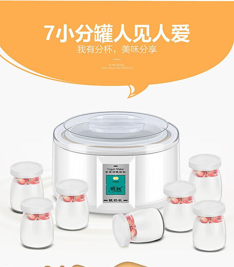 大容量1.5L酸奶机家用牛奶发酵机不锈钢2-3人营养酸奶PA-15A 1.5升内胆白色无分杯