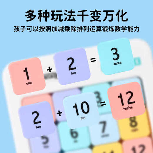 Baby Fun Magnetic Version Digital Huarong Road 7*7 Macaron Color Toy Girdutorial