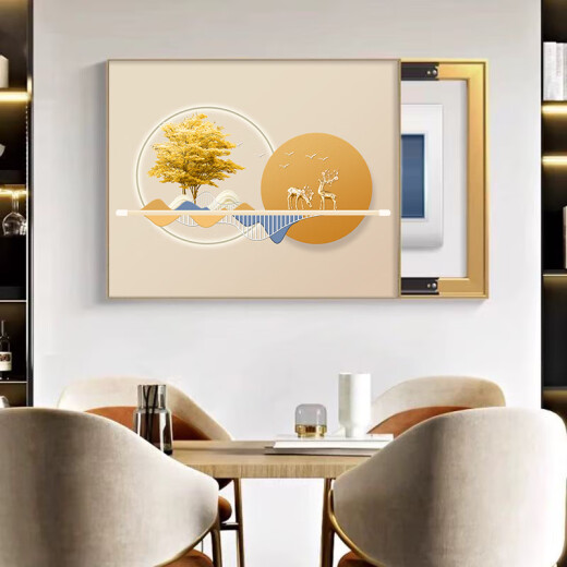 Pintura de caja de medidor de lujo de luz moderna personalizada Cubierta de caja eléctrica atmosférica simple Pintura colgante Nuevo interruptor multimedia pared T12588 60*50 acomodar longitud horizontal 50 altura vertical 40 hidráulico