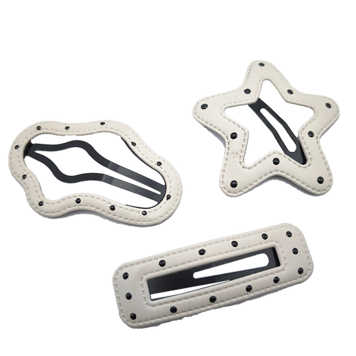Jiaoxuefei Point Leather Clip BB 3 packages côté haut de gamme Bracles du côté féminin Clips sur le front Clip en ligne BB Chuck Headress