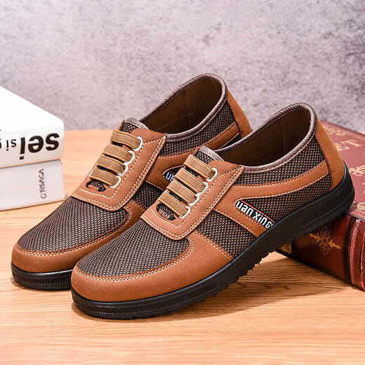 2025 Nuevo verano Single sin deslizamiento Sobre suave Zapatos de tela para hombres zapatos de tablero liviano para hombres Marrón 43