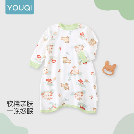 
Youqi children's nightgown spring and autumn boys and girls' anti-kick pajamas onesie Class A long-sleeved autumn baby nightgown home clothes