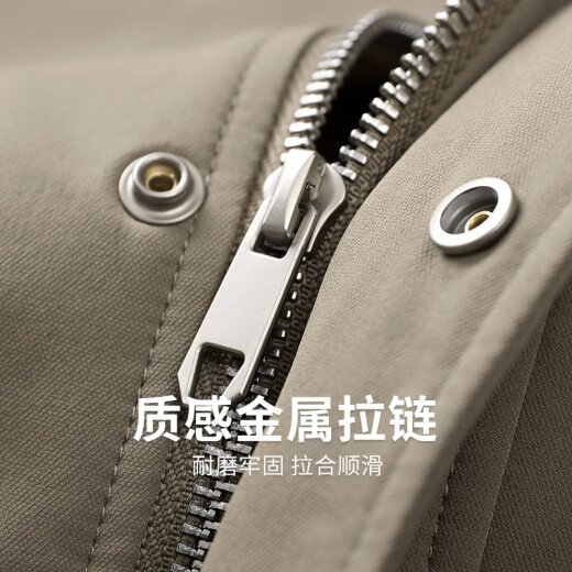 Dancing with Wolves Harrington Stand-Up Collar Jacket for Men 2025 Spring New informal de chaqueta juvenil múltiple a prueba de viento 1026 Caki 701 2xl (185)