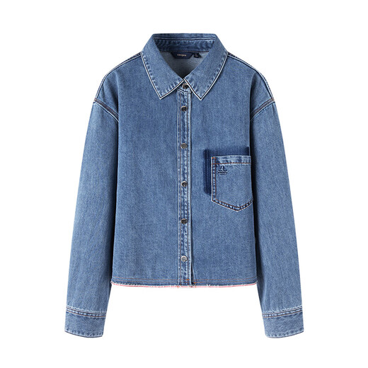 Navikel Italian dinghy women's loose commuter denim long-sleeved shirt shirt jacket 2313005504 Blue XL