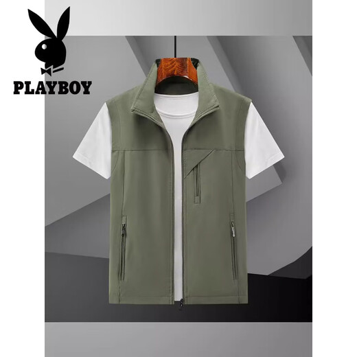 
Playboy 2025 men's thin casual vest spring and autumn breathable horse clip jacket men's quick-drying vest summer knee dark blue XL height (170-175) weight 125-140Jin [Jin equals 0.5 kg]