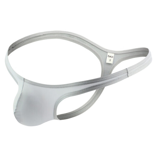 Japan imported men's thong nylon youth comfortable and personalized breathable low-waist underwear t-pants sexy seamless t-pants white M