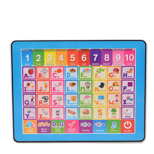 Inglés infantil Educación temprana Touch Toque Authanumérico Enseñanza Máquina de aprendizaje multifuncional Punto cognitivo de lectura Tableta azul