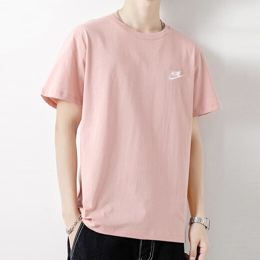 Nike (Nike) T-shirt à manches courtes pour hommes 2025 Spring and d'été Nouveaux vêtements de sport tricus en tricot rond rond Contrus