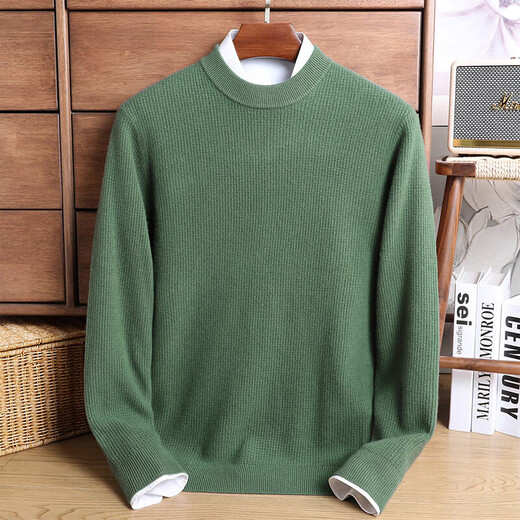 Nosskiss Luxury High-end Brand Pure Wool Свитер для мужчин в зимнем термическом внутреннем свитере корейская версия сплошной круглой вязаной базовой рубашки Zhumo Black [подарочная коробка] 3xl 190 подходит для 180-200 дюйма [Jin равна 0,5 кг]