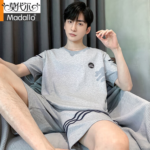 Pajamas de hombres modales puros. Pantalones cortos de verano de algodón pantalones cortos para hombres jóvenes sencillos de verano de gran tamaño de mediana edad set 8841 3xl hombres (adecuado para 160-180Jin [Jin es igual a 0,5 kg])
