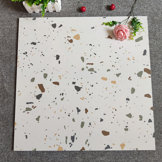 
The same style is suitable for Foshan terrazzo antique tiles 600x600 restaurant clothing store matte blue pink floor tiles shopping mall bathroom deep khaki ST6636