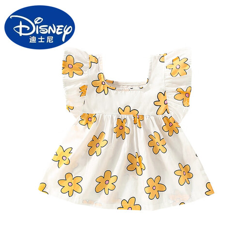 迪士尼（Disney）malwee儿童裙摆式T恤衫夏装新款欧美中小童洋气小女孩印花上衣 9227 100 cm
