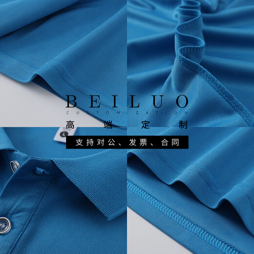 Beiluo Sommerarbeit Kleidung benutzerdefinierte T-Shirts Corporate Factorate Kleidung Werbung für Kulturhemd Ice Seide Schnelltrockne Polo-Werkzeugdrucklogo [ICE Seiden Anti-Falten-Perlen-Land] ZC-677 Tianlan XL