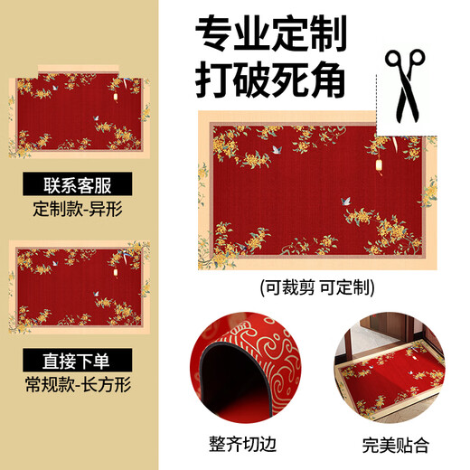 新年入户地垫蛇年大门口地垫可裁剪中式硅藻泥吸水垫进门口玄关 桂林一枝ND-12027 1件数 90*120CM升级硅藻泥