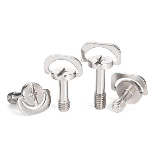 JINGGONG hand-tightened hook screw, quick release plate screw, handle iron ring screw, platform screw, ring locking screw M4M6 iron sheet M6*14 environmentally friendly nickel (2 pieces)