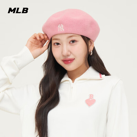 MLB Yu Shuxin's same style for male and female couples corduroy newsboy hat beret autumn CB002 New York Yankees/hemp pink one size fits all