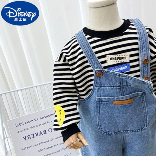 G.DUCKKIDS boys' overalls jeans girls simple children's autumn pants 2025 new baby spring and autumn long pants trend K60-blue overalls () 120 suitable height 110-120cm age 6-7 years old