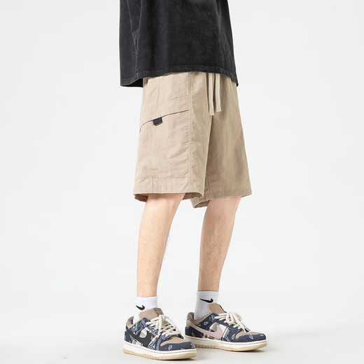 Homlean Trabajo pantalones cortos para hombres Summer delgado seda de hielo frío