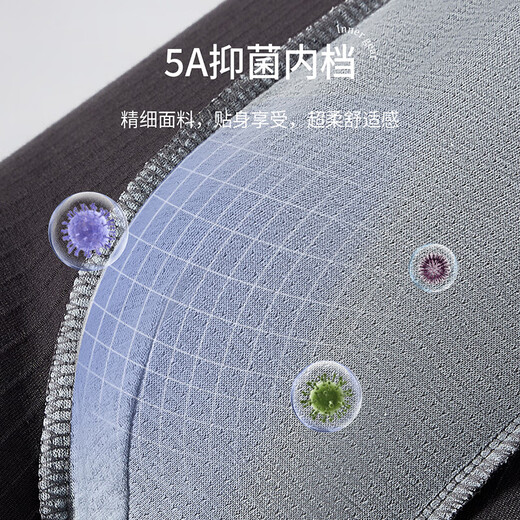 Langsha Men's Underwear for Men Pure Cotton Boxer Shorts Men's Men's Breatte Boot Boxer Shorts HD1048 Sous-vêtements pour hommes rayés - noir + gris + haricot L