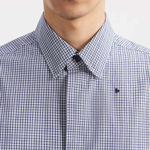 Sketch Herren-Kleidung 2025 Frühling Neues Produkt H-förmiges kariertes handbemalte lose Hemdkragen langärmeliges Hemd Casual 9p2210890 983 Blaues schwarz gestreiftes Gitter m