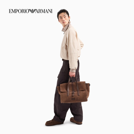 EMPORIO ARMANI/阿玛尼官方旗舰男士短款立领拉链休闲夹克外套七夕 U1098-米杏色 48 (M) (推荐：135-150斤)