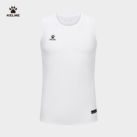 
KELME (KELME) sports vest men's summer new basketball training suit running and fitness sleeveless quick-drying T-shirt bright white L