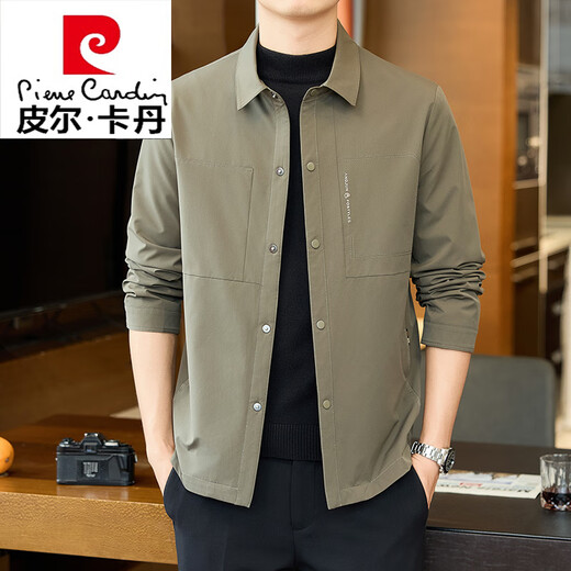 皮尔卡丹（pierre cardin）商务高端2025新款翻领行政夹克男士春秋季外套薄款休闲男装初秋装 深蓝色 XL