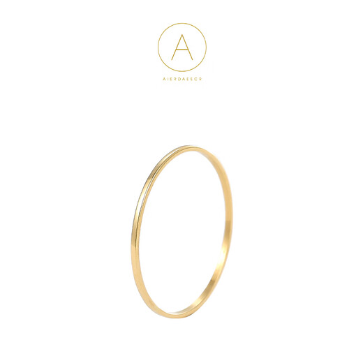 Taste Ju 18K gold colored gold niche Japanese style extremely thin simple stacked plain ring women's ring extremely thin ring tail ring joint ring 18K yellow ring number 11#