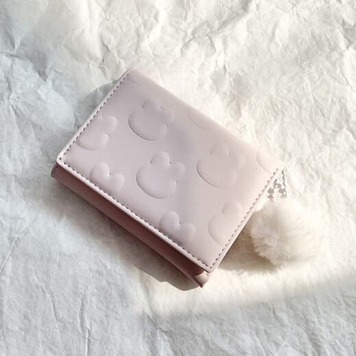 
Feiyuejia wallet women's short card bag women's multi-card ID bag Korean version cute fresh student coin clip small wallet pink