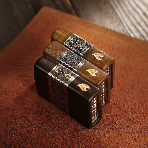 ZIPPO [Ruyi Jixiang] Valentine's Day Selected Lighter Keroleum Golden Camphor Inlay Elephant High-end Wooden Gift Box Men Ruyi Jixiang-Ziguang Sandalwood (DY9902TM) All Size