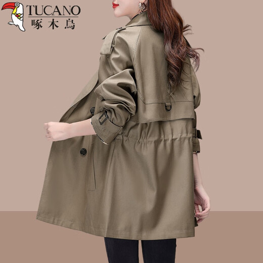 
Woodpecker khaki windbreaker jacket for women mid-length 2025 spring and autumn women's new style small British style coat khaki 2XL (recommended 130Jin [Jin equals 0.5 kg]-145Jin [Jin equals 0.5 kg])