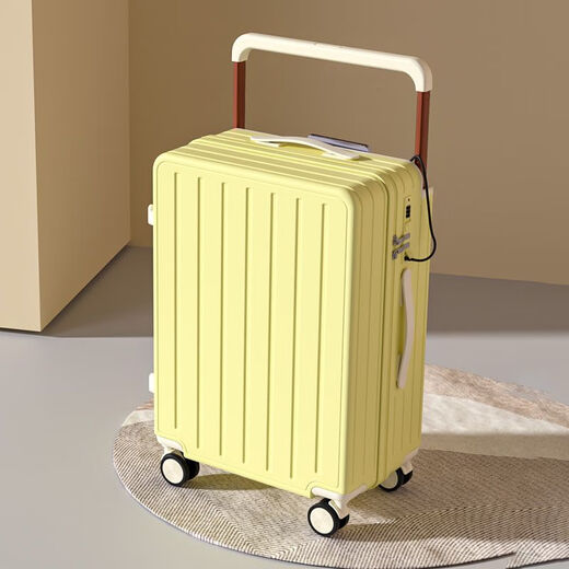 Kangaroo multifunctional suitcase wide trolley suitcase women's small fresh trolley case men's large capacity password box student suitcase Baker white cup holder + USB adapter 24 inches student accommodation