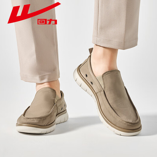 Huili Herrenschuhe Leinwandschuhe Herren Sommer 2025 Neue Männer leichte weiche alleinige faule Leute treten lässige alte Peking -Stoffschuhe Khaki 1656 40
