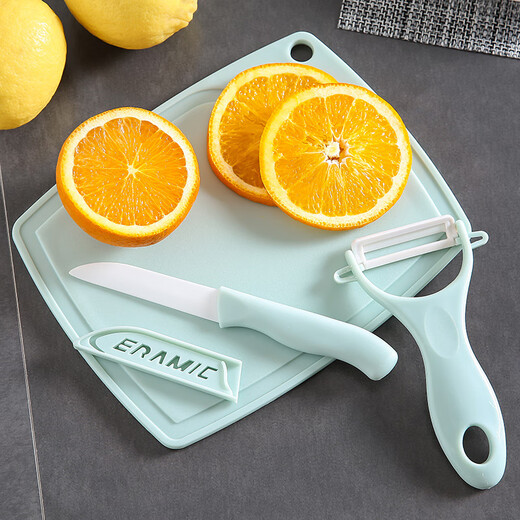 Zigman's 2025 new dopamine series fruit knife three-piece set paring knife cutting board set small fruit knife melon planer