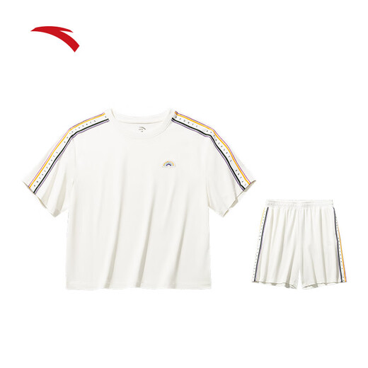Anta Rainbow Sports Set Damens Summer Kurzarm Runde Hals Shorts Lose T-Shirt Frauen lässig Set für Frauen